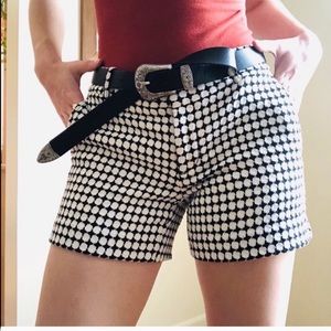 BANANA REPUBLIC Black and White Checkered Shorts